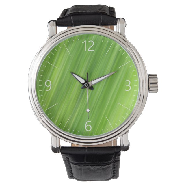 Montre Motif à bandes vertes (devant)
