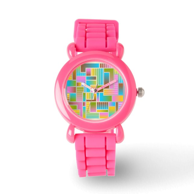 MONTRE MOTIF ABSTRAIT COLORÉ (Recto)