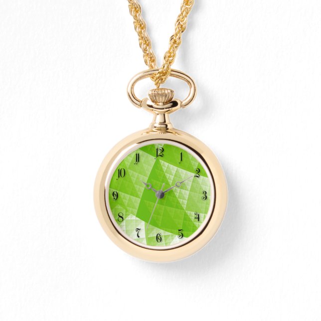 Montre motif abstrait verdoyant (Recto)