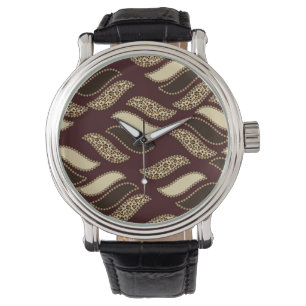 Montre Motif africain de peau de guépard