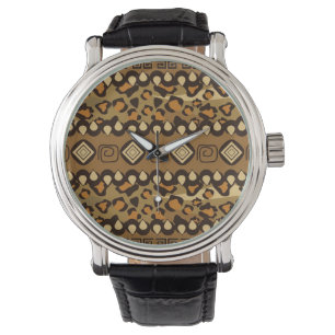 Montre Motif africain de peau de guépard
