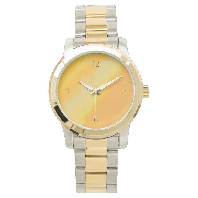 Montre Motif aquarelle orange soleil Citrus (devant)