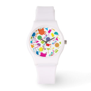 Montre Motif avec la substance de cuisine colorée