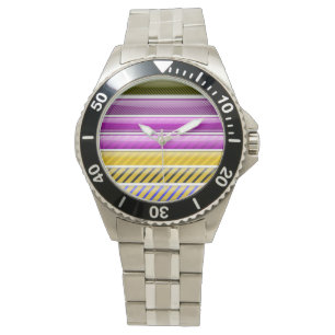 MONTRE MOTIF BAR COLORÉ