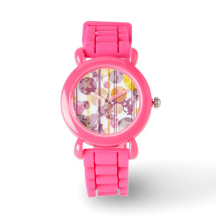 Montre Motif blanc rayé tacheté