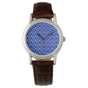 Montre Motif bleu carré
