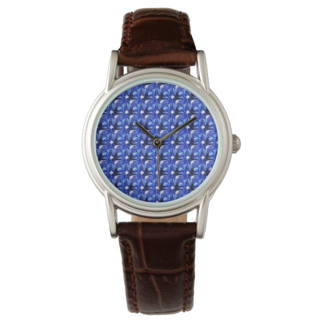Montre Motif bleu carré (devant)