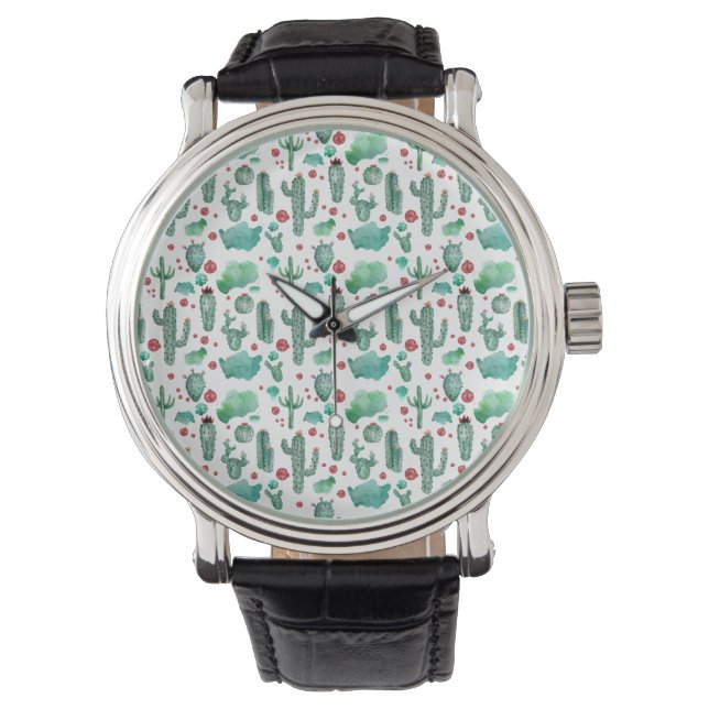 Montre motif cactus et ladybug - (devant)