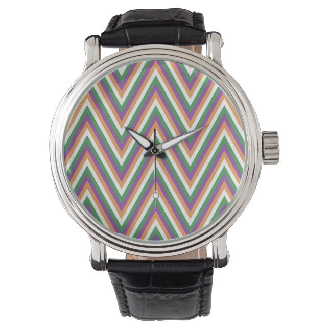 Montre Motif Chevron Rétro Cool (devant)