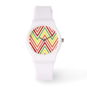 Montre Motif coloré de Chevron de zigzag