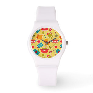 Montre Motif coloré des ustensiles de cuisine