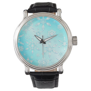 Montre Motif Crystal Snowflakes