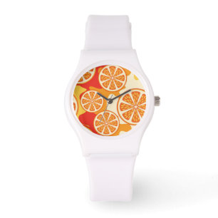 Montre Motif d'agrumes orange rétro