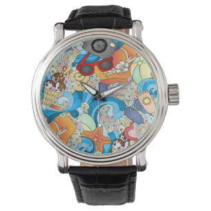 Montre Motif d'amusement d'été