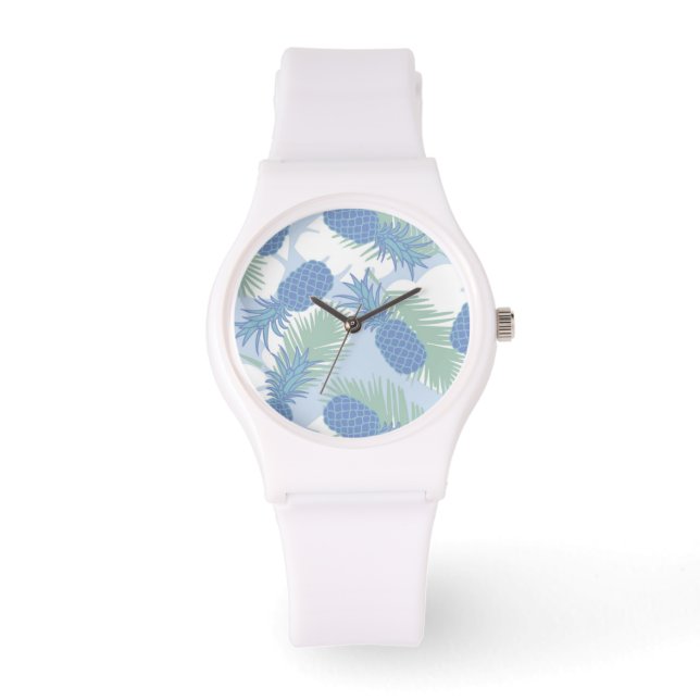 Montre Motif d'ananas pastel tropical (Recto)