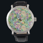 Montre Motif d'aquarelle en fleurs exotiques<br><div class="desc">Aquarelle exotique cactus fleuris avec fleurs motif. | © et ® Bigstock® - Tous droits réservés.</div>