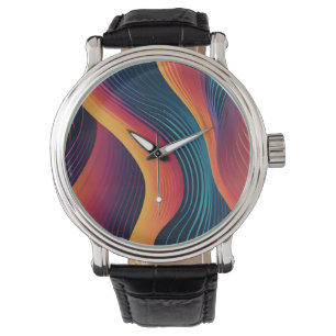 Montre motif d'art des lignes Abstraites
