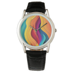 Montre motif d'art des lignes Abstraites