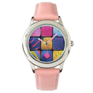 Montre Motif de blocs colorés Abstraits