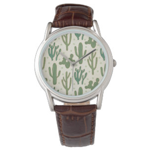 Montre Motif de cactus de désert d'étape de Geo de