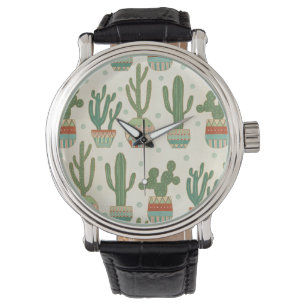 Montre Motif de cactus d'étape de Geo de sud-ouest
