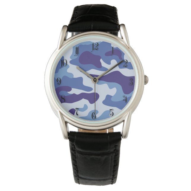 Montre Motif de camouflage bleu (devant)