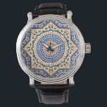 Montre Motif de carreaux portugais traditionnels Azulejo<br><div class="desc">Portugais traditionnel Azulejo Carrelage Motif espagnol et portugais Accent Mens femmes Unisex Watch</div>