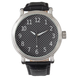 Montre Motif de chaîne de clôture rose moderne élégant
