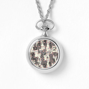 Montre Motif de chats blancs et gris