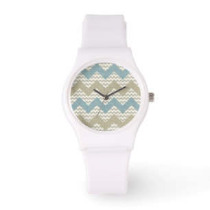 Montre Motif de Chevron sur la texture de toile