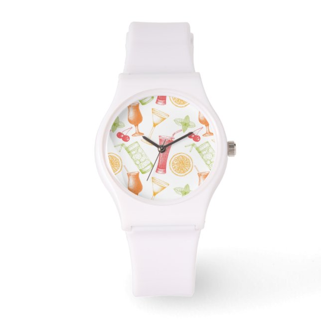 Montre Motif de cocktails esquissé (Recto)