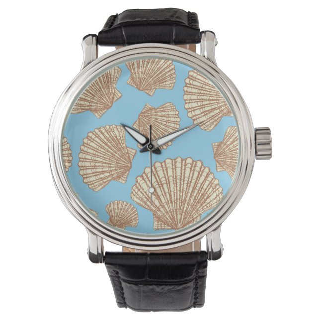 Montre Motif de coquillage de style vintage (devant)