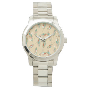 Montre Motif de corail de plume d'étape de Geo de