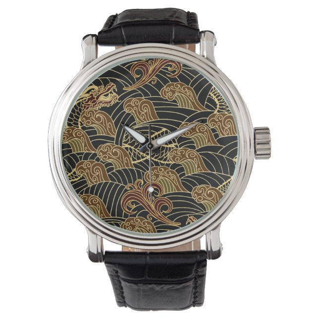 Montre Motif de dragon de mer Oriental (devant)
