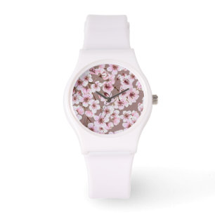 Montre Motif de fleurs de cerisiers