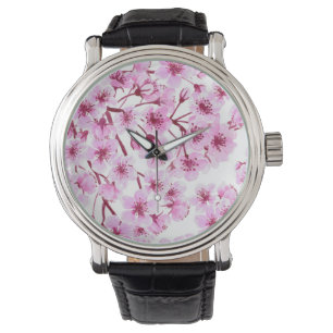 Montre Motif de fleurs de cerisiers