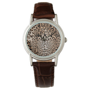 Montre Motif de fourrure Leopard