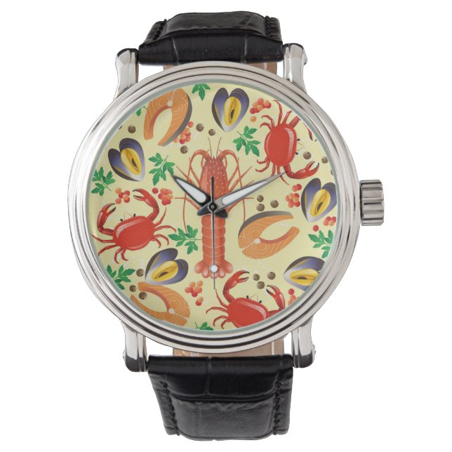 Montre Motif de fruits de mer (devant)