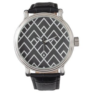 Montre Motif de grille de diamant géométrique élégant