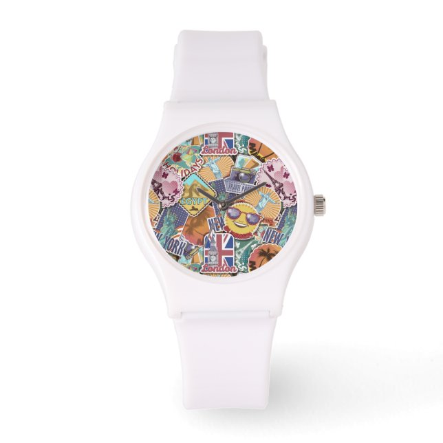 Montre Motif de l'autocollant de voyage coloré (Recto)