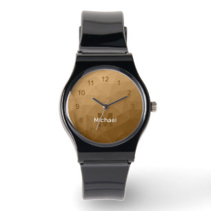 Montre Motif de maille géométrique marron Monogram