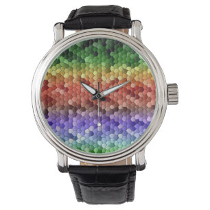 Montre Motif de mosaïque arc-en-ciel