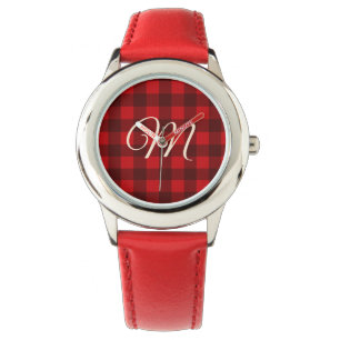 Montre Motif de Noël de plaid de contrôle de Buffalo