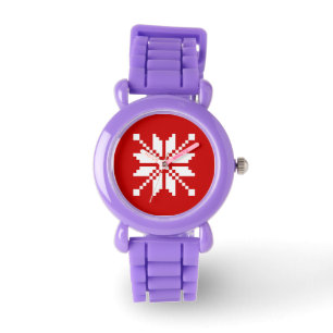Montre Motif de Noël des flocs de neige de Noël