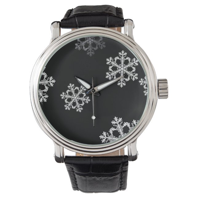 Montre Motif de Noël minimaliste monochrome (devant)