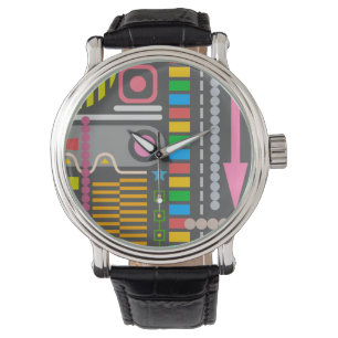 Montre Motif de panneau de contrôle de technologie abstra