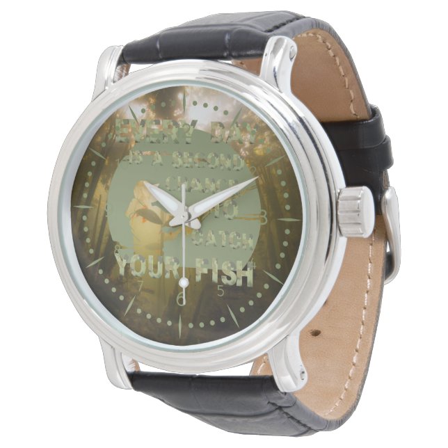 Montre Motif de pêche | Tous les jours | Camo | Deux carp (Incliné)