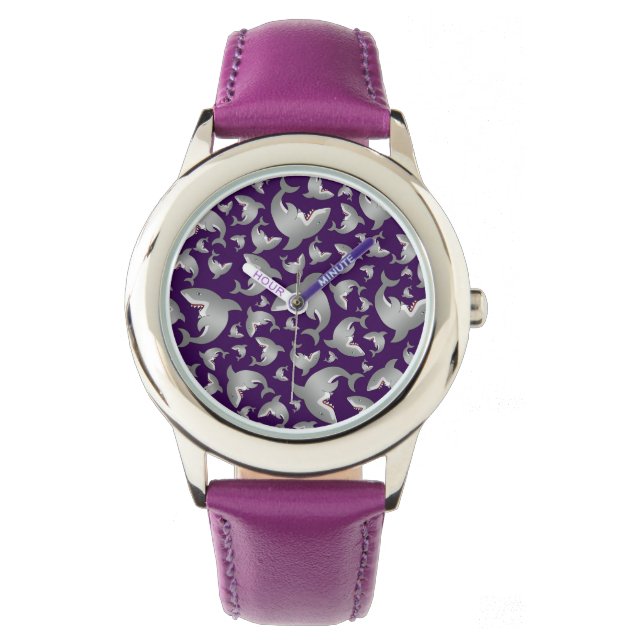 Montre Motif de requin pourpre (devant)