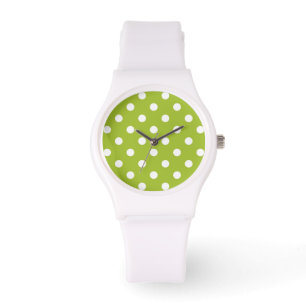 Montre Motif de ressort avec le pois blanc