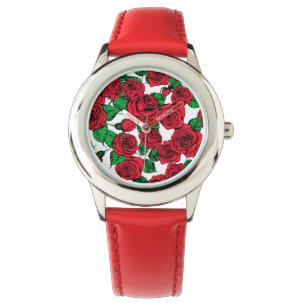 Montre Motif de roses rouges